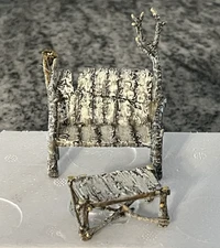 Department 56 North Pole Woods Village Accessory Birch Bench and Table #56-56927