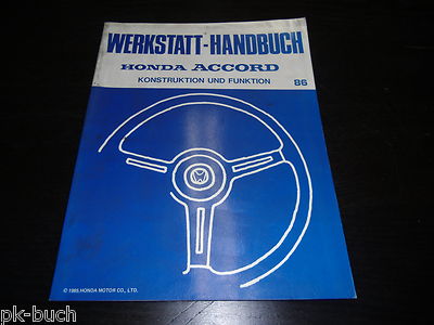 1986 Honda Accord Design and Function Workshop Manual