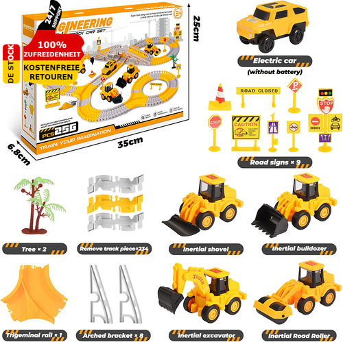 Spielzeug Kinder Geschenk Ab 3 4 5 6 + Jahre Junge Rennbahn Autorennbahn Bagger - Bild 6 von 8