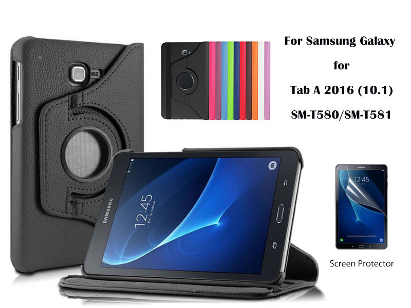Screen Protector/360°Rotate PU Leather case for Samsung Galaxy Tab A  2016