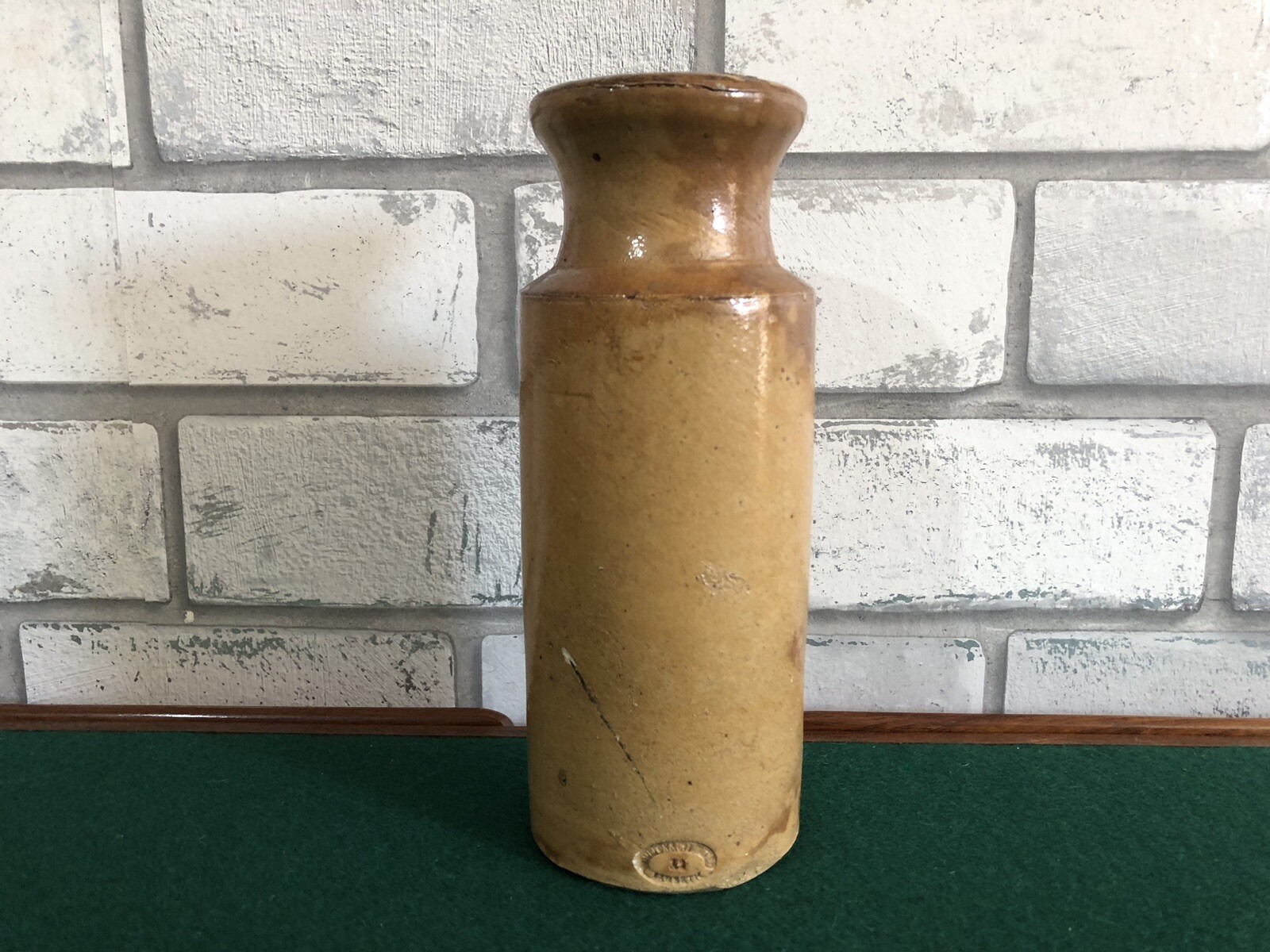 Antique Tall  Ink Bottle Stoneware Doulton Lambeth Salt Glazed Diffuser Holder