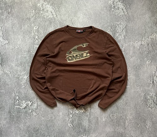 O’Neill M Brown Vintage BigLogo Tee Long Sleeve Tshirt Sweatshirt Surfing Oneill - Picture 1 of 14