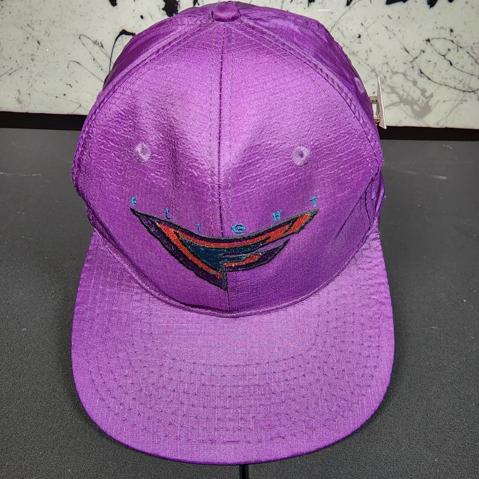 De colección Años 80 Nike Michael Jordan Vuelo Púrpura Nylon Snapback Sombrero Chaqueta Conjunto L Foto 2 de 4