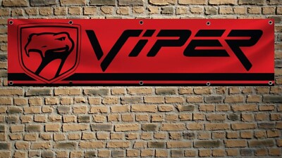 Dodge Viper 2x8 FT Banner SRT Car Racing Flag for Workshop Man Cave Wall