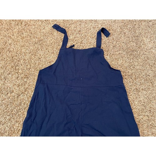 Unbranded Girls' Lightweight Overalls Navy Blue White Flower Graphic Size L - Picture 8 of 9