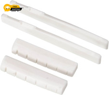 6 String Acoustic Guitar Bone Bridge Saddle and Nut Made of Real Bone Pack of 2