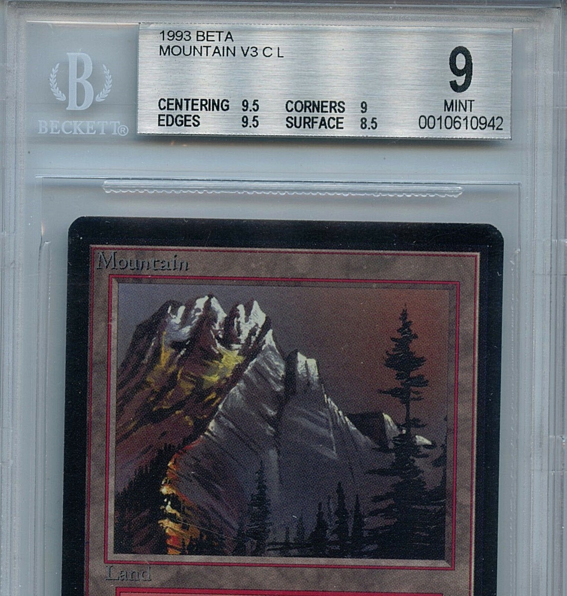 MTG Beta Mountain Land BGS 9.0 (9) Mint Magic Card Amricons