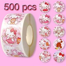 500pcs Sanrio Assorted Hello Kitty Sticker Roll Self Adhesive Semi Gloss
