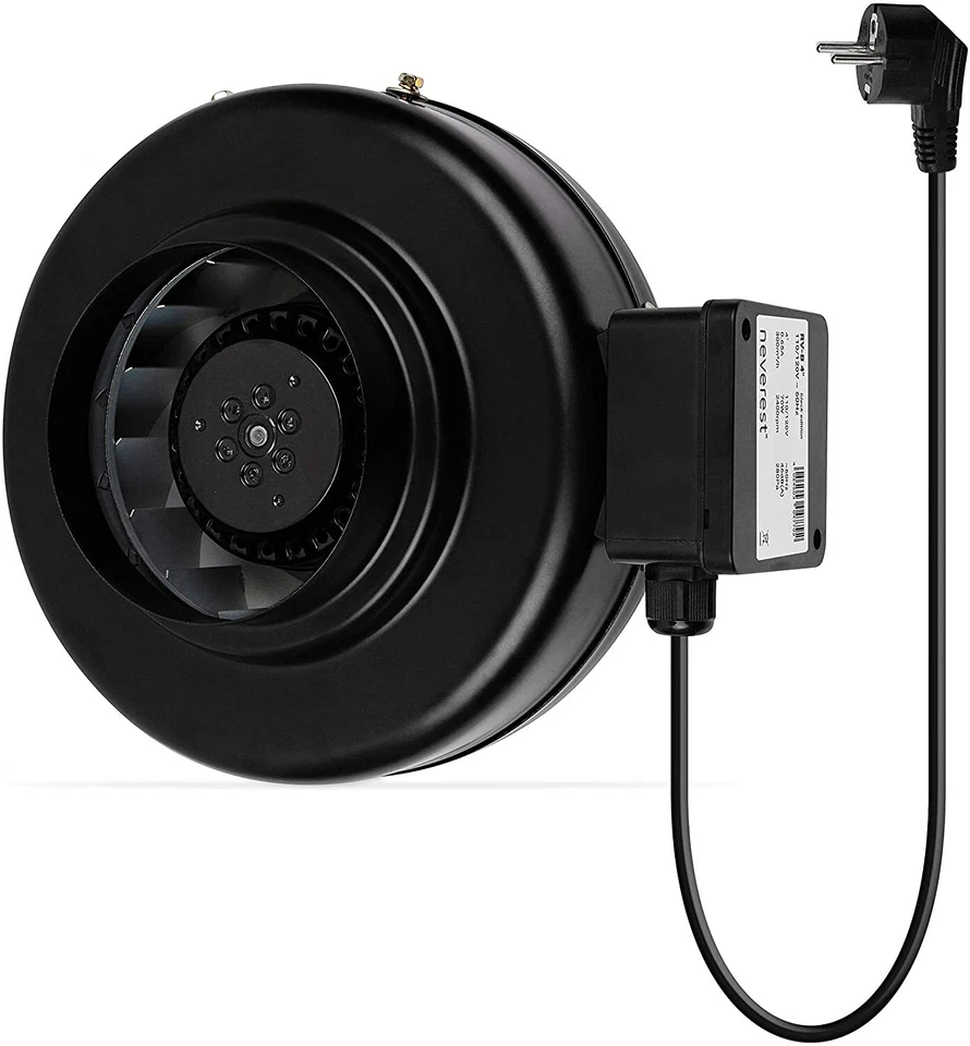 neverest Rohrventilator 100-150 mm | Radiallüfter Metall | leise Profi Lüfter