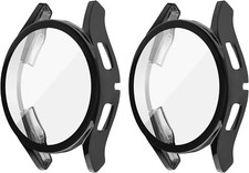 2 Pack For Samsung Galaxy Watch 4 44/40mm Glass Screen Protector Case Full Cover