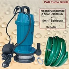 Cistern Pump High Pressure Pump 3.5bar 9000L/h, 1" Hose for Garden Irrigation