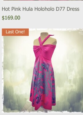 EAST HONOLULU CLOTHING CO. HOT Pink HAWAIIAN HULA HOLOHOLO D77 DRESS SIZE  XS | eBay