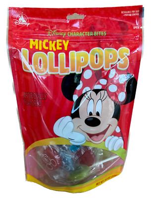 Disney Parks Character Bites Candy Mickey Lollipop Suckers Bag ~ 15 Lollipops