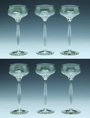 6 Theresienthal Jugendstil Weingläser Form 1711 - Entwurf circa 1904 - Bild 1 von 4