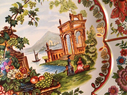 VINTAGE DAHER ZINN RUND METALL VERZIERT WARE 10" SCHALE FLORAL HERGESTELLT IN ENGLAND - Bild 7 von 11