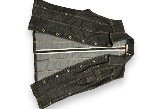 CHICOS PLATIN Denim Weste Nieten Taschen passend Snap Up Gr. 0X - Bild 11 von 14