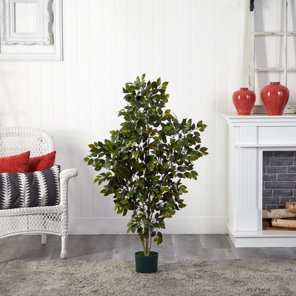 4ft Ficus Artificial Tree with 950 Lvs Home Office Decor. Retail $92 - Image 2 of 4