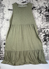 Old Navy Maxi Tank Dress Womens Size XXL Green A-Line Cotton Stretch