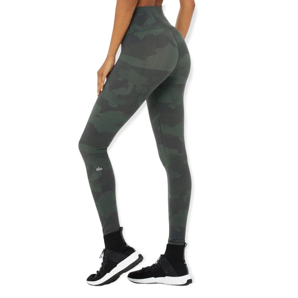 Achieve Your Fitness Goals with Alo Yoga's White Camo High Waist Vapor Leggings