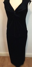 Marks & Spencer Black Velvet Occasion Wear Sleeveless Top & Maxi Skirt L38 UK14