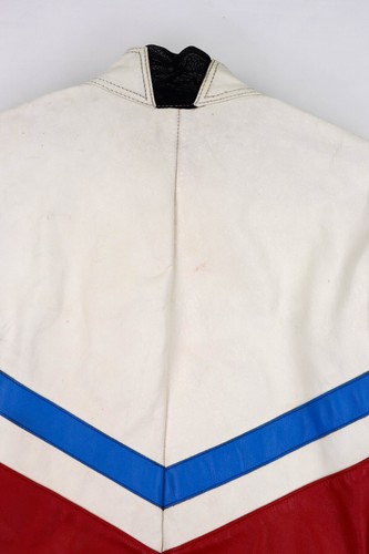 Dainese Speed Leather Vintage 70-80s White/Red Leather Biker Jacket Size XS-S - Picture 12 of 17