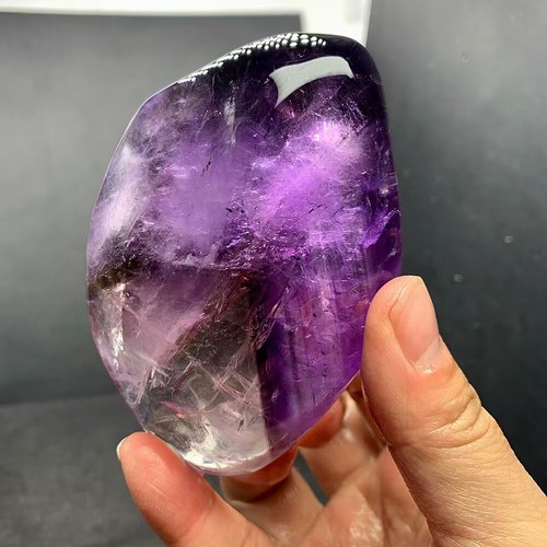 265g Top Natural amethyst Quartz Crystals Rough polishing Reiki healing gift - Picture 5 of 9
