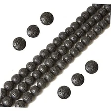 100pcs Beads Natural Gemstone Beads Round Loose Beads for 8mm Black Lava
