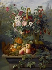 FRUIT AND FLOWERS squirrel basket Tile Mural Kitchen Backsplash Marble Ceramic