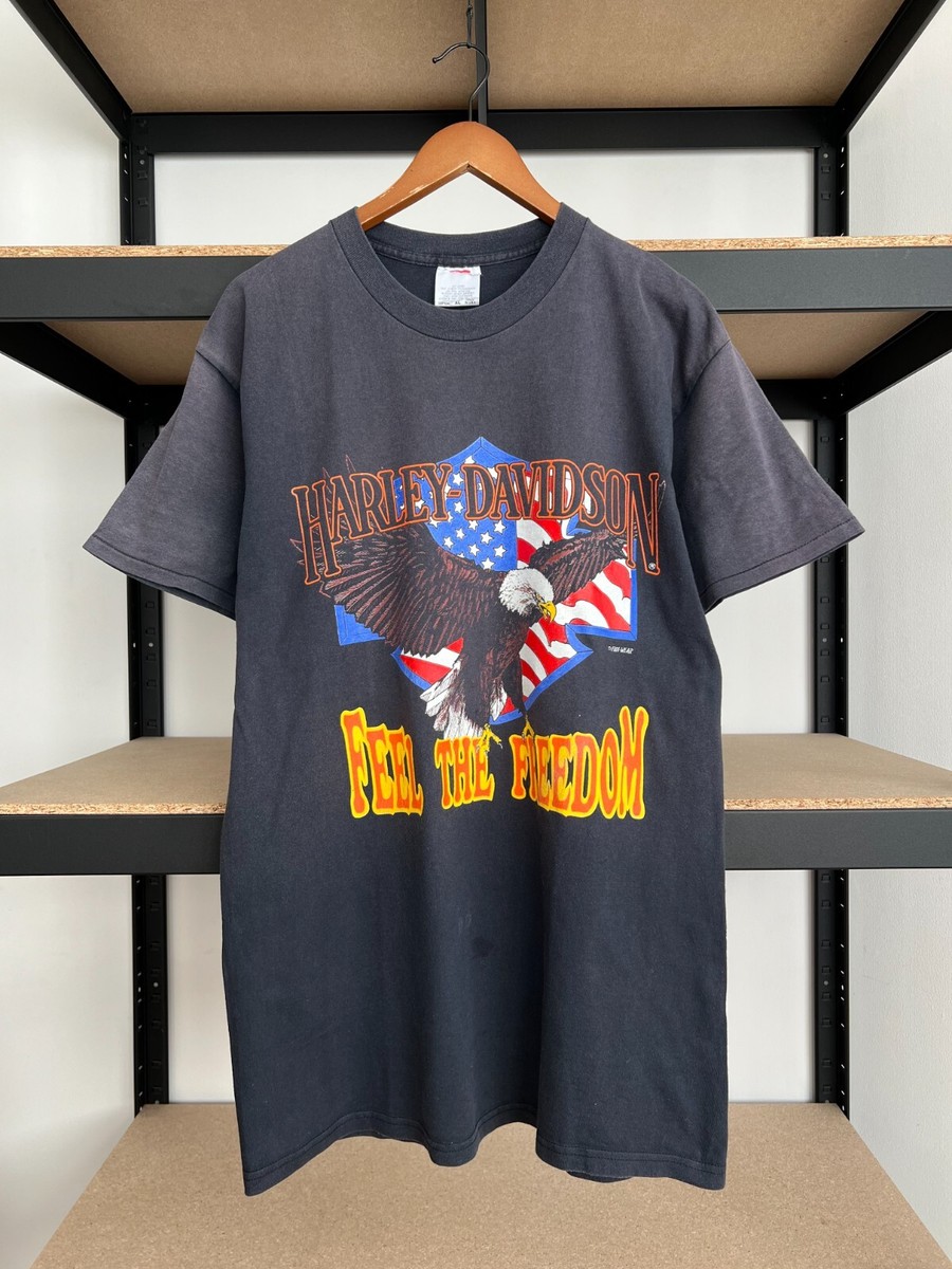 Vintage 90s Harley Davidson Eagle Feel The Freedom T-shirt