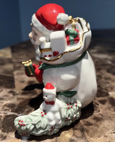 Lenox Hosting For The Holidays Santa Votive Pierced Tea Light Holder Candle Hug - Picture 8 of 15