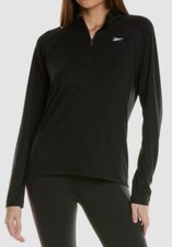 Reebok Women's Black Identity Activewear Performance Quarter Zip Top Size XS