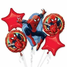 MARVEL SPIDERMAN FOIL BALLOON BOUQUET ULTIMATE SPIDER MAN PARTY DECORATIONS 