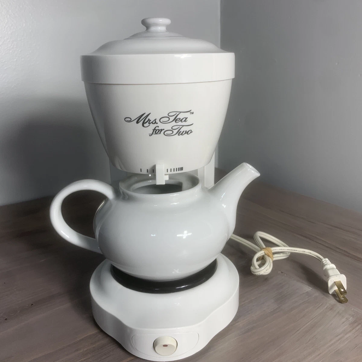 MRS TEA FOR TWO By Mr. Coffee Electric Hot Tea Maker With White TeaPot  HTM11