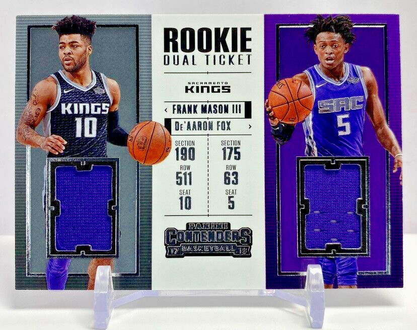 2017 Panini Contenders Rookie Dual Ticket Relic De'Aaron Fox & Frank Mason Kings