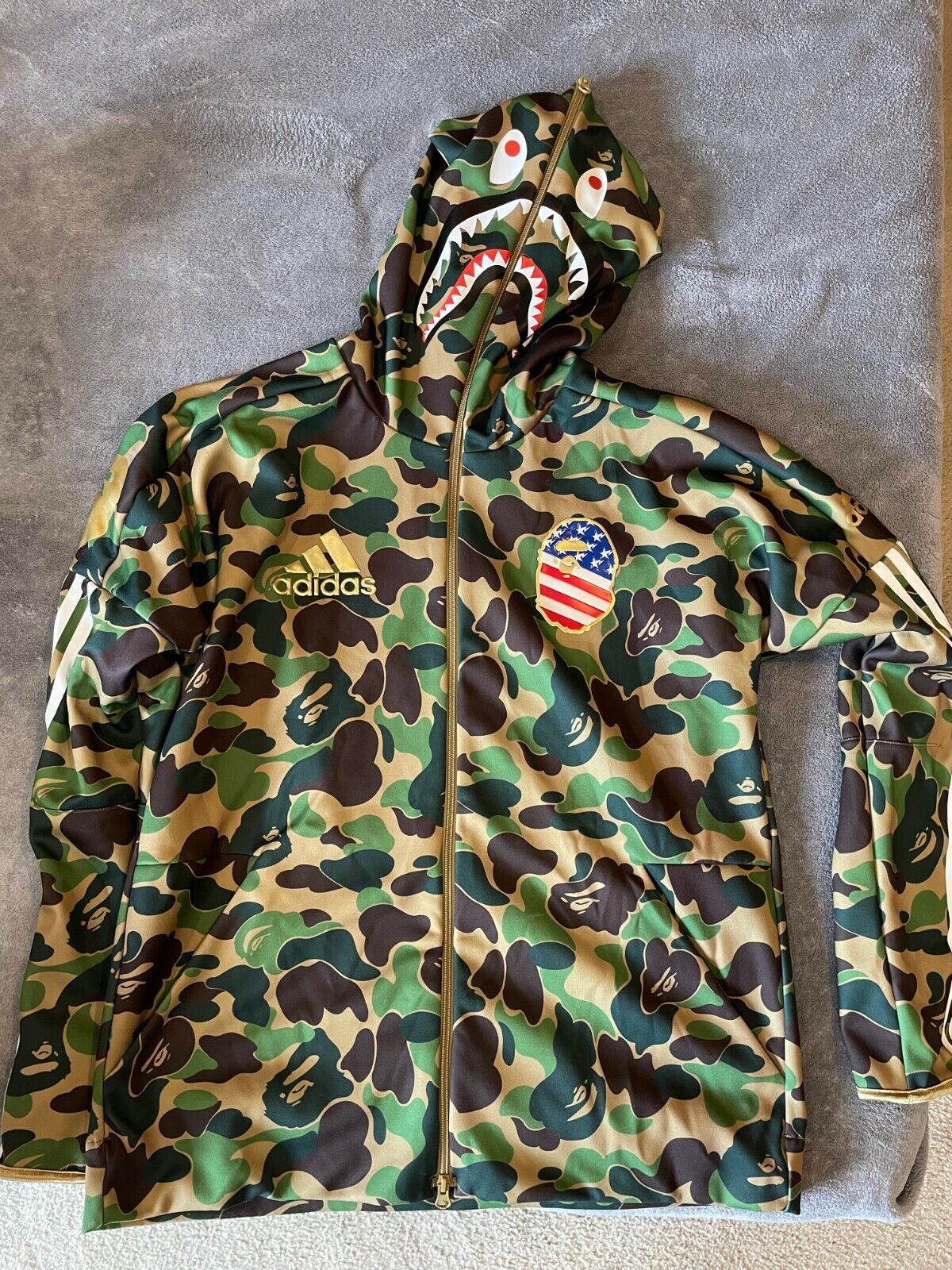 Adidas x BAPE SB Shark Hoody Green Camo L Bowl RARE | eBay