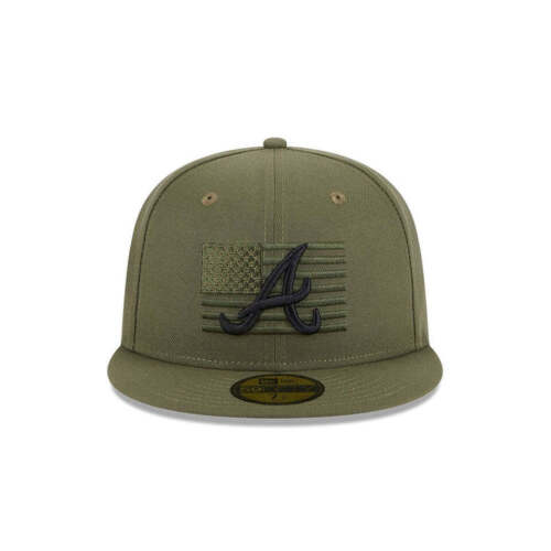 59FIFTY MLB 2023 Armed Forces Day Armed Forces Day Atlanta Braves New Olive Cap - Picture 1 of 9