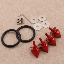 Universal Red Car Bumper & Trun Spike Aluminum Quick Release Kit Fasteners