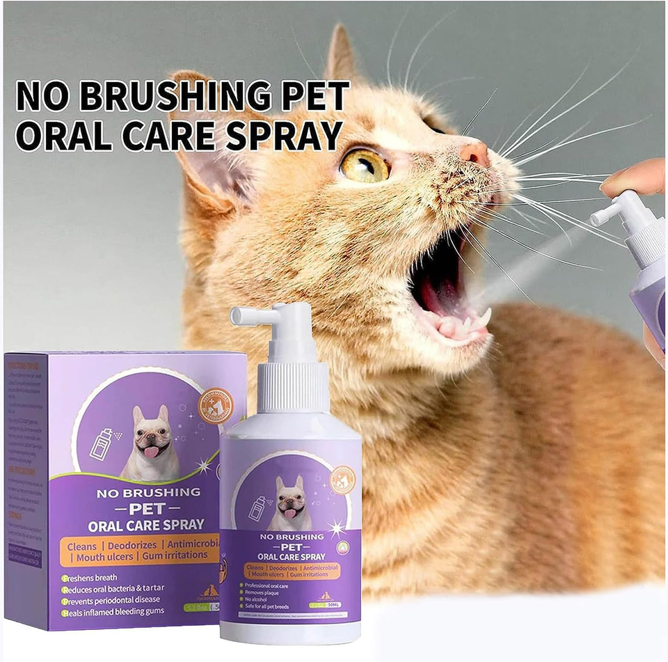 Pet Oral Care Spray, Pet Clean Teeth Cleaning Spray for Dogs & Cats