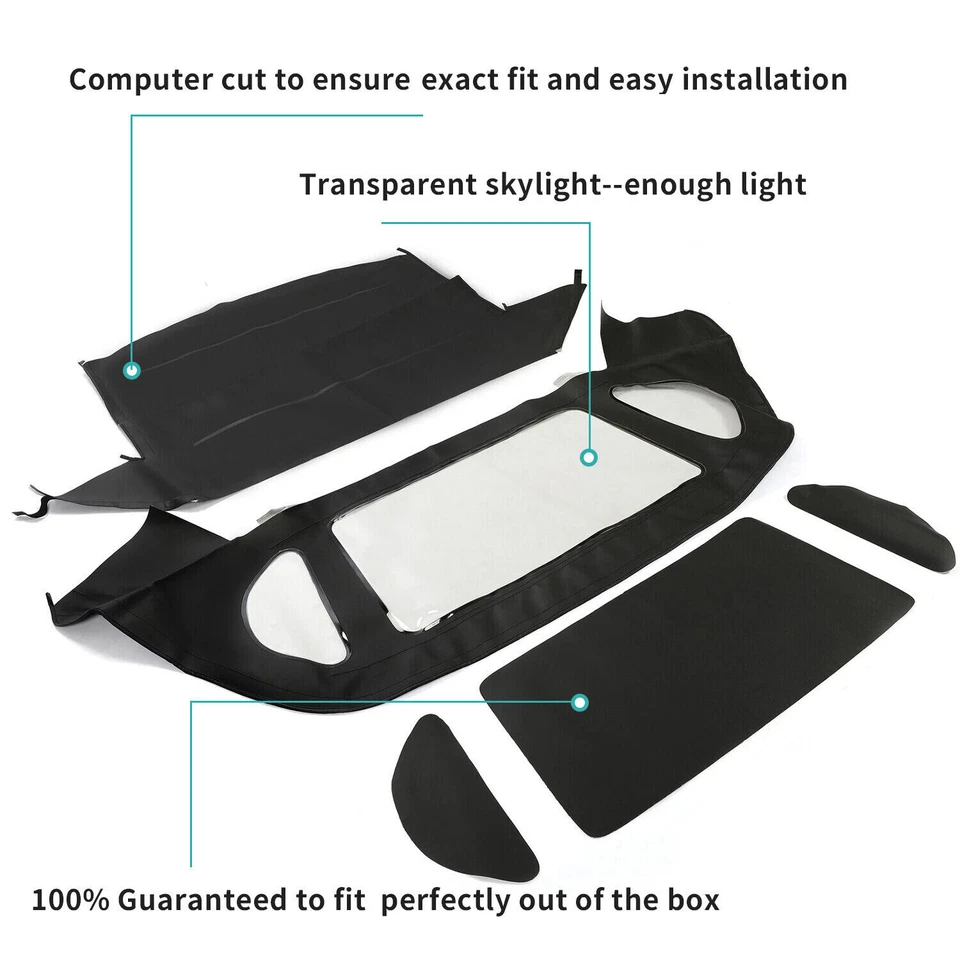 适用于:1990 - 02 梅赛德斯 - 奔驰 R129 SL 软上衣带塑料窗,帆布乙烯基 — 第 2/4 张图片