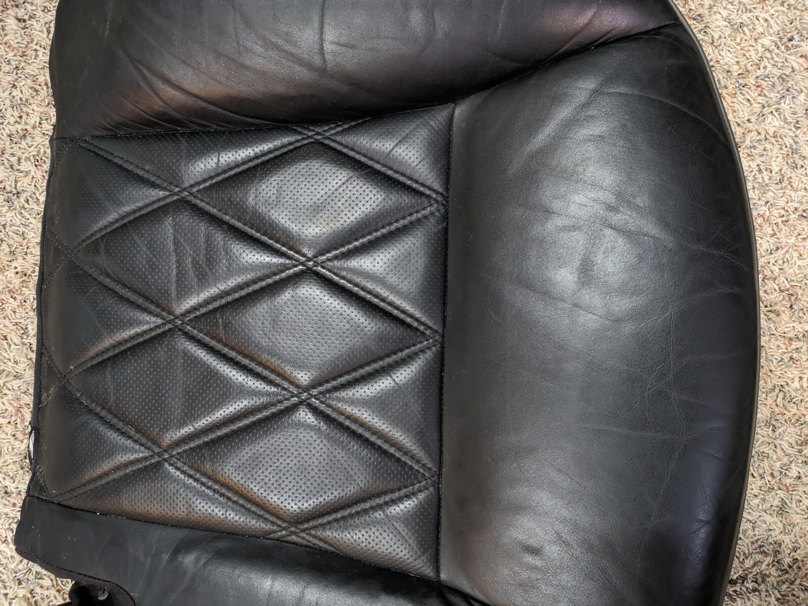 black 10-12 BENTLEY CONTINENTAL FLYING SPUR REAR SEAT LOWER BOTTOM CUSHION oem
