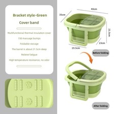 Foldable foot bath tub/stowable/foot massage tub-Bracket style Green/Cover band 