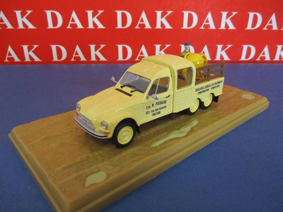 Die cast 1/43 Modellino Diorama Auto Citroen 2CV 6 Ruote con betoniera by Atlas - Immagine 2 di 4