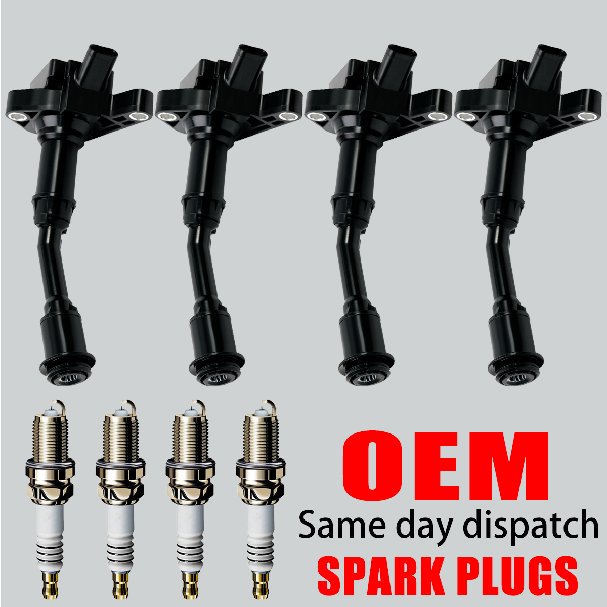 OEM 4X Ignition Coil & 4 Iridium Spark Plug For Ford Escape Fusion 1.5L L4 UF735