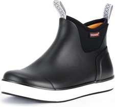 Boys' Girls' Waterproof Rain Boots Non-Slip Rubber, Black,5 Big Kid