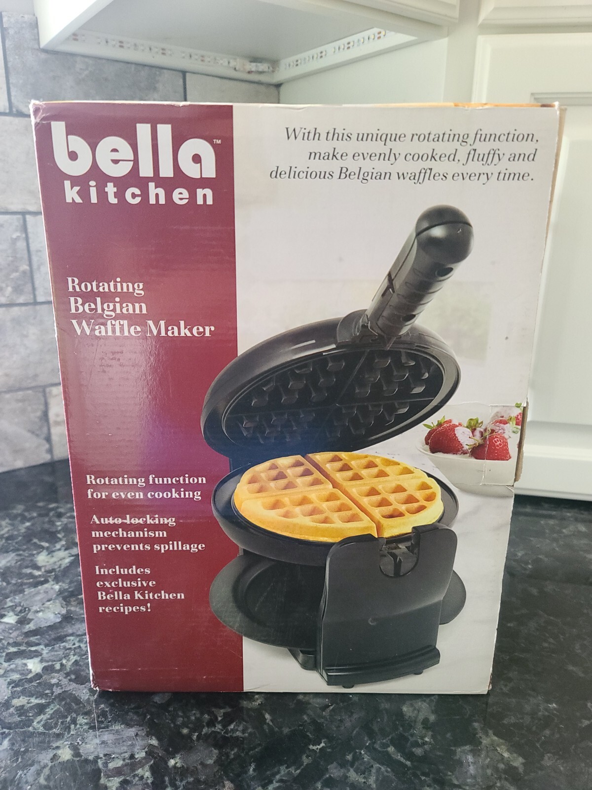 Rotating Belgian Waffle Maker Commercial Non-Stick Round Breakfast Iron-image