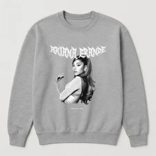 Black and White Ariana Grande with Text Logo Unisex Sweatshirt