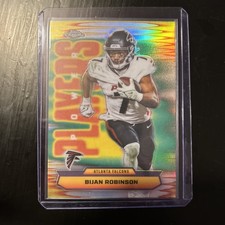 2025 Topps Chrome Football Bijan Robinson Power Players insert Refractor Atlanta
