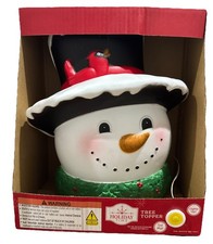 Holiday Time LED Snowman Tree Topper, Cool White Lights Christmas Holiday
