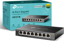 8 Port Gigabit Switch Easy Smart Managed Plug Play Desktop/Wall-Mount