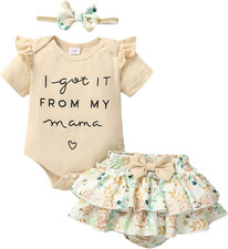 Newborn Infant Baby Girl Clothes Romper Shorts Set Floral Summer Outfits Cute Ba